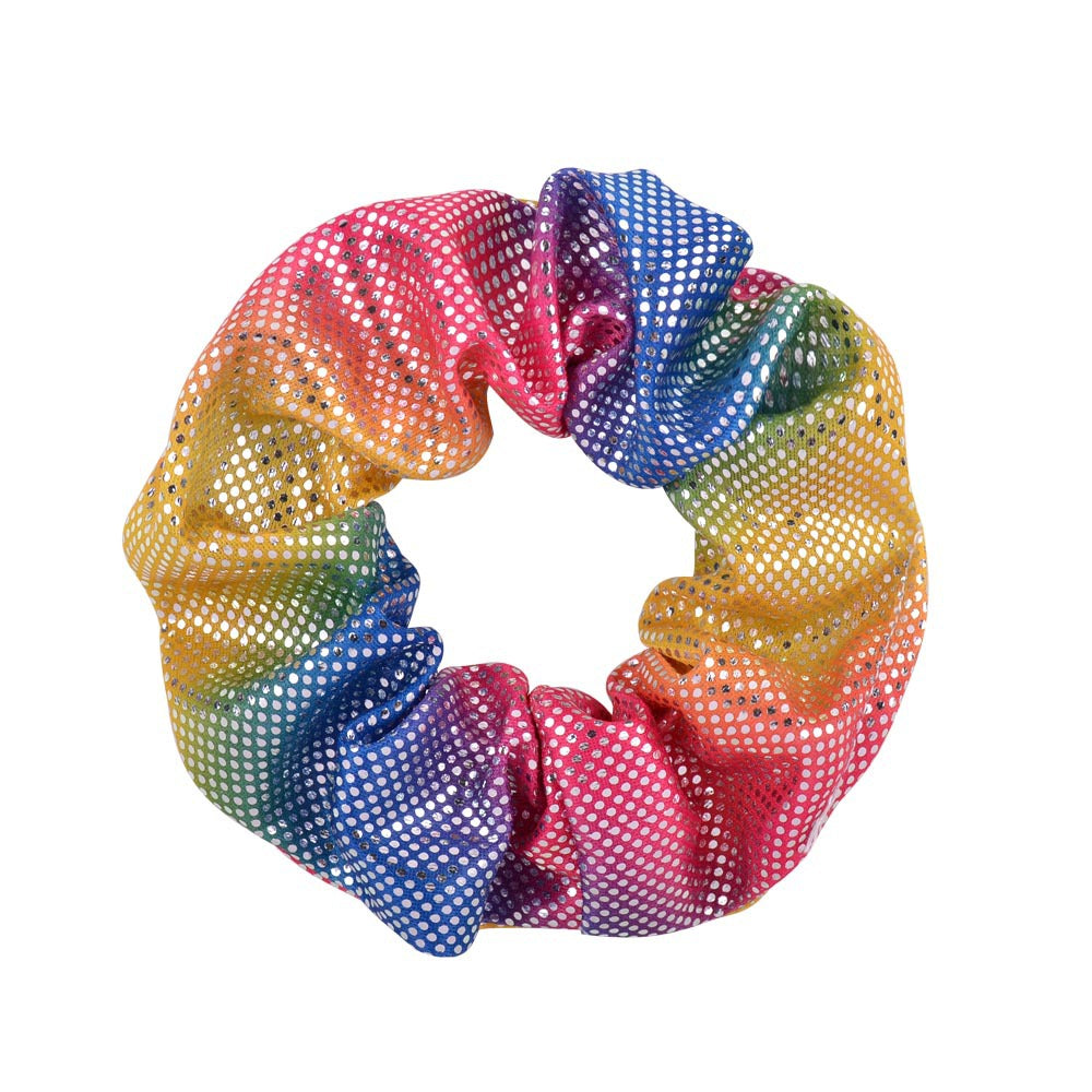 Wholesale 16-color Laser Gold-stamped Fabric Double-color Gradient Pig Intestine Hair Scrunchies